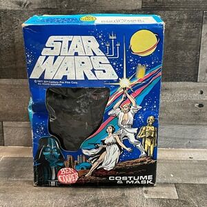 Vintage 1977 Ben Cooper Star Wars Darth Vader Costume Mask Original Box 70s Toy
